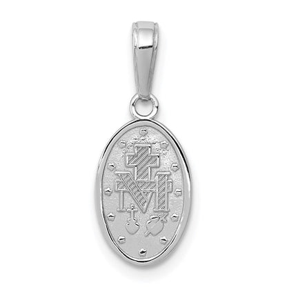 14K Weißgold Wundertätig Medaille Charm