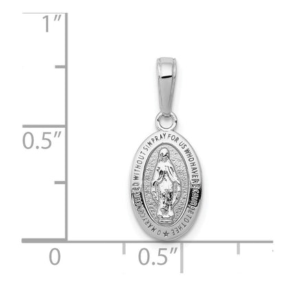 14K Weißgold Wundertätig Medaille Charm