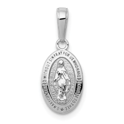 14K Weißgold Wundertätig Medaille Charm