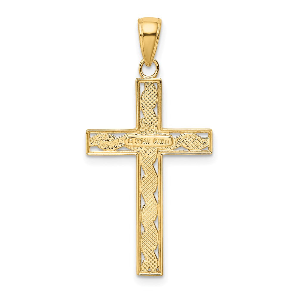 14 Karat (585) Gelbgold Kordel-Kreuz-Anhänger
