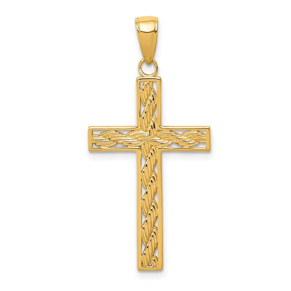 14 Karat (585) Gelbgold Kordel-Kreuz-Anhänger