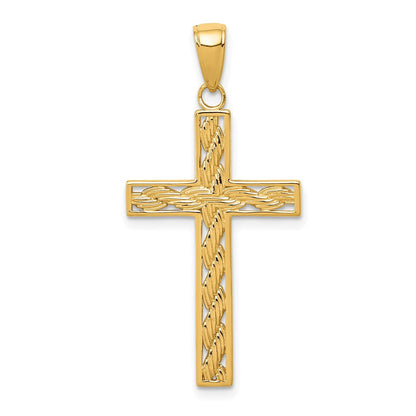 14 Karat (585) Gelbgold Kordel-Kreuz-Anhänger