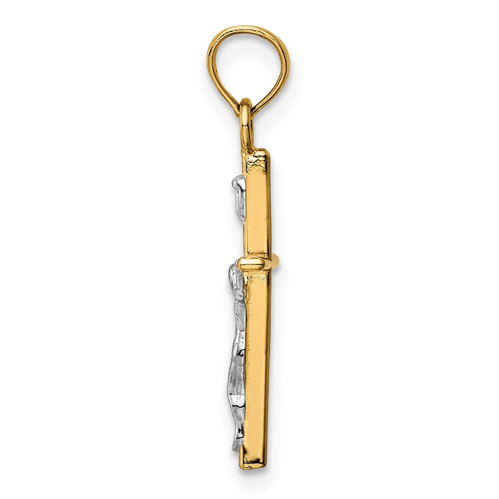 14K Bicolor Inri Kruzifix Anhänger