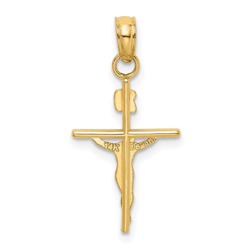 14K Bicolor Inri Kruzifix Anhänger