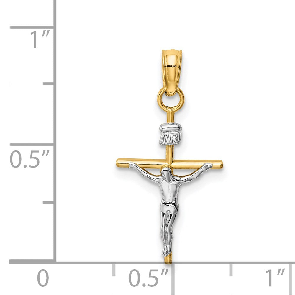 14K Bicolor Inri Kruzifix Anhänger