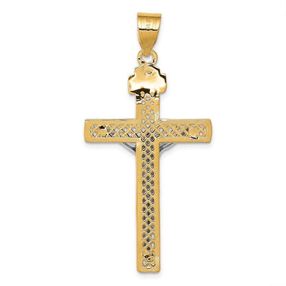 14K Bicolor-Gold INRI-Kruzifix-Anhänger