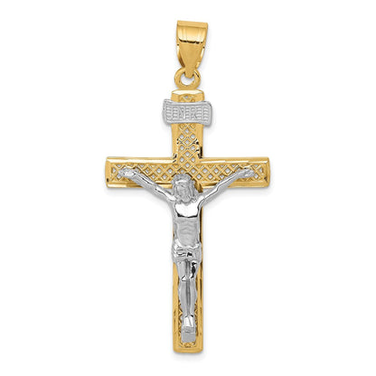 14K Bicolor-Gold INRI-Kruzifix-Anhänger