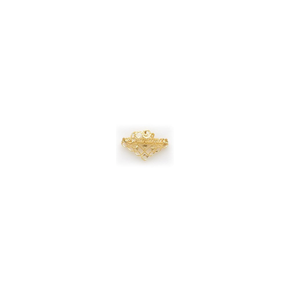 14K Gelbgold Oma-Anstecknadel/Anhänger