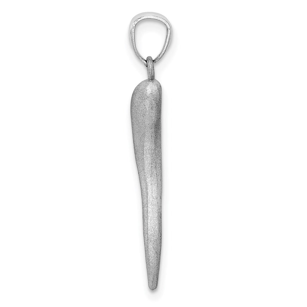14K Weißgold Solid Diamantiertes Italienisches Horn Charm