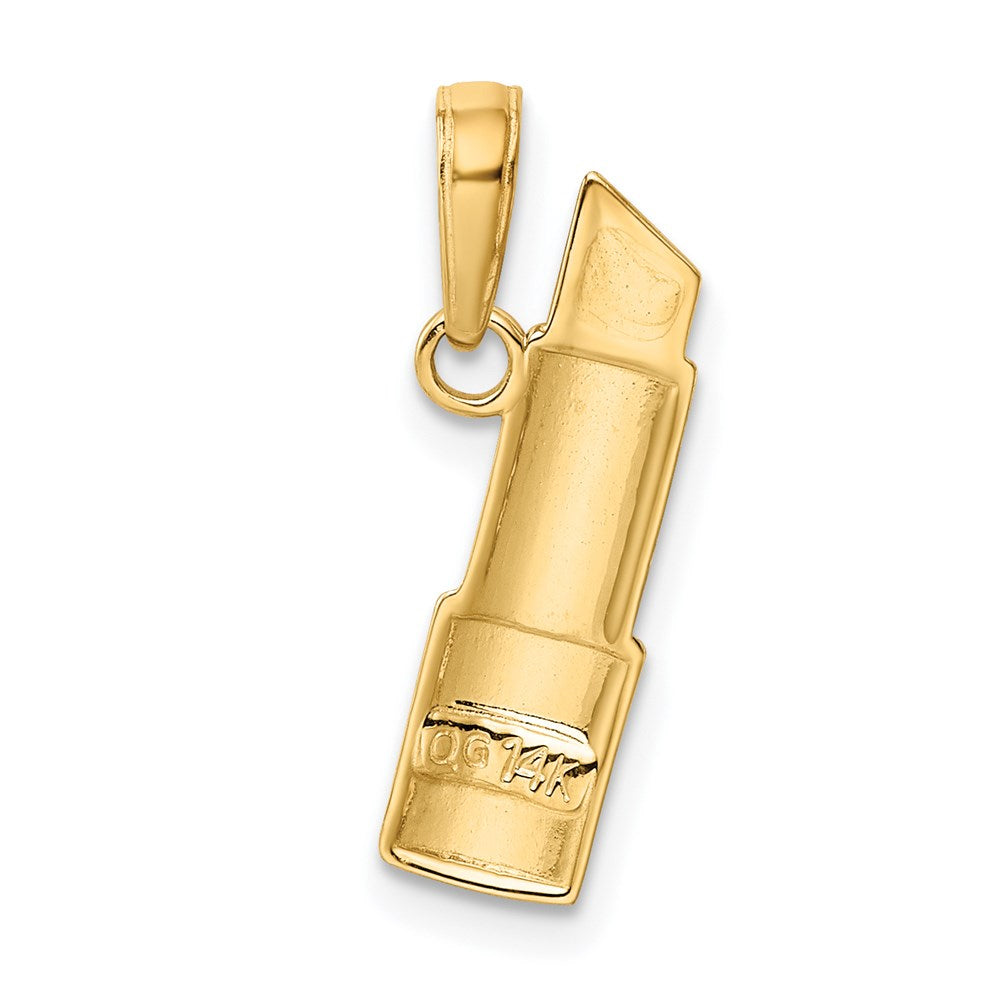 14K Gelb & Rhodium und Emailliert Lipstick Charm