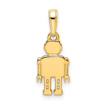 14 Karat Gelb- und Rhodiumgold mit Weißrhodium, diamantgeschliffener Roboter-Anhänger