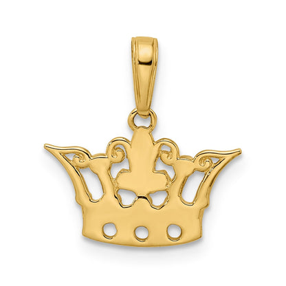 14K Gelb & Rhodium und Weiß Diamantiert Krone Anhänger