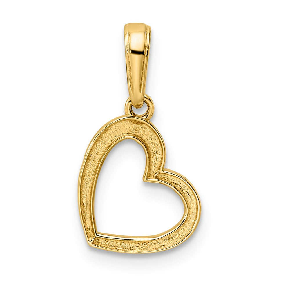 14K Gelb & Rhodium und Weiß Diamantiert Herz Anhänger