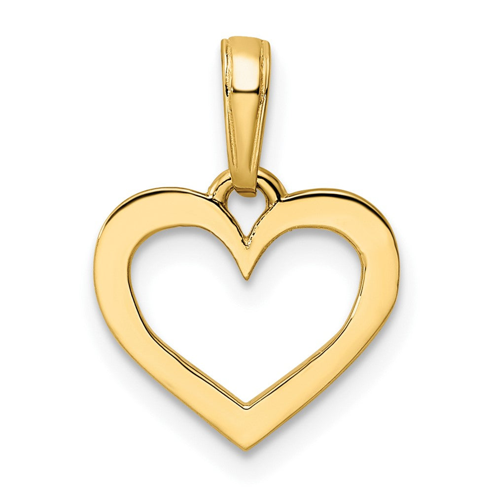 14K Gelb & Rhodium und Weiß Diamantiert Herz Anhänger