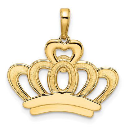 14K Gelb- und Rhodiumgold sowie Weiß-Rhodium Diamantgeschliffener Kronen-Anhänger
