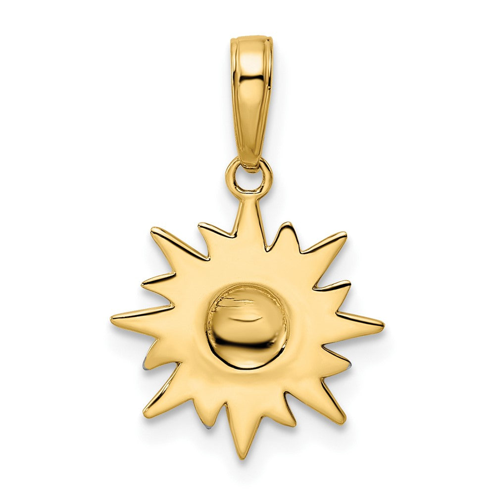 14K Gelb & Rhodium Weiß Diamantiert Sonne Anhänger
