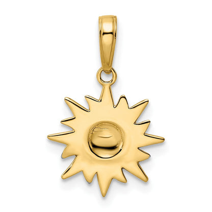 14K Gelb & Rhodium Weiß Diamantiert Sonne Anhänger