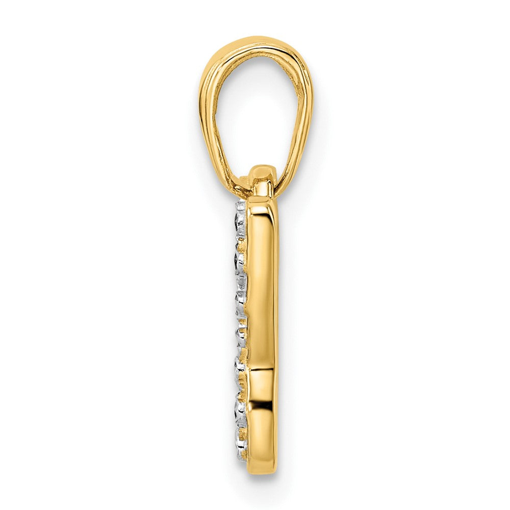 14K Gelbgold und Weißgold mit Rhodinierung, Diamantschliff-Schmetterlings-Anhänger