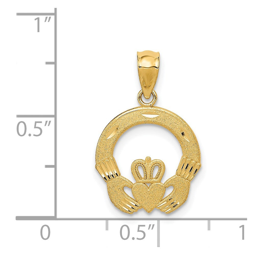14K Gelbgold Claddagh Charm