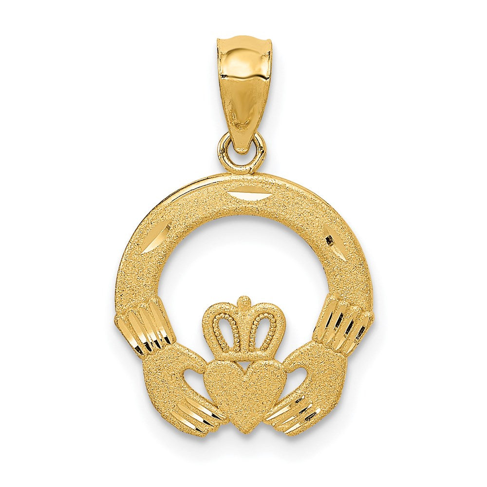 14K Gelbgold Claddagh Charm
