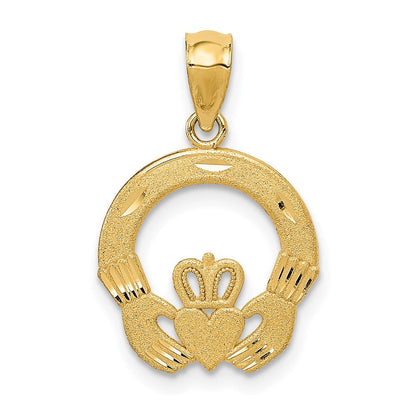 14K Gelbgold Claddagh Charm