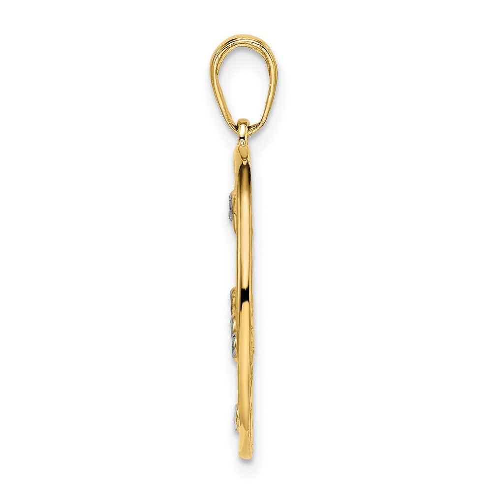 14K Gelbgold & Rhodiniertes Gold & Weißes Rhodium diamantierte Sterne-Anhänger