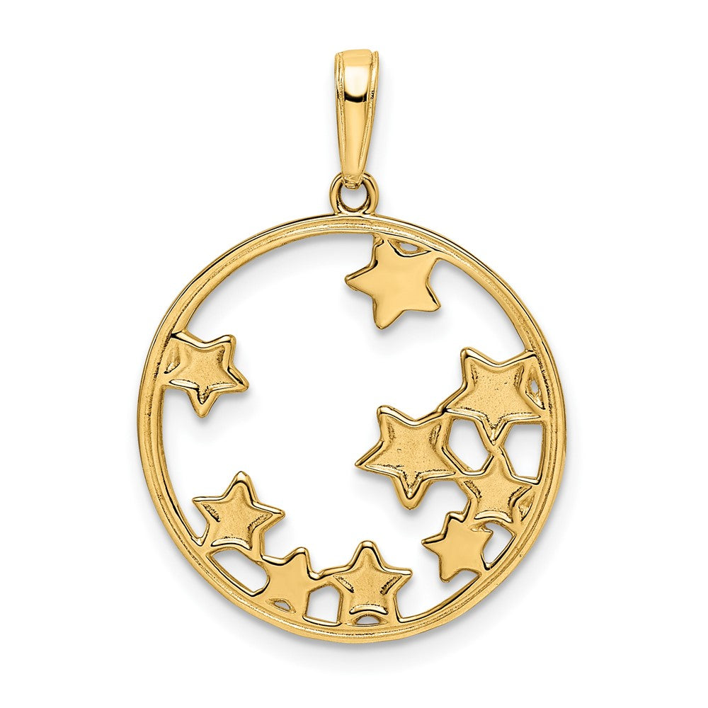 14K Gelbgold & Rhodiniertes Gold & Weißes Rhodium diamantierte Sterne-Anhänger