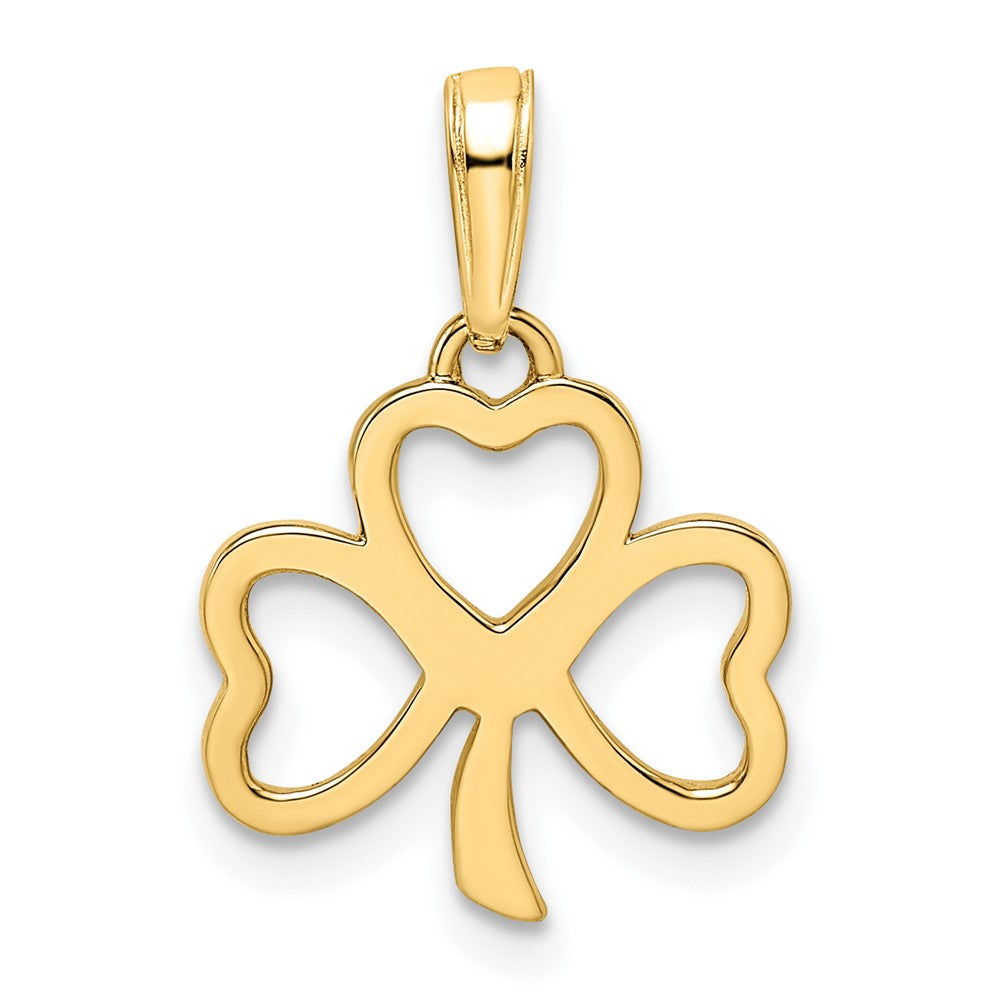 14K Gelb & Rhodium und Weiß Diamantiert Klee Anhänger