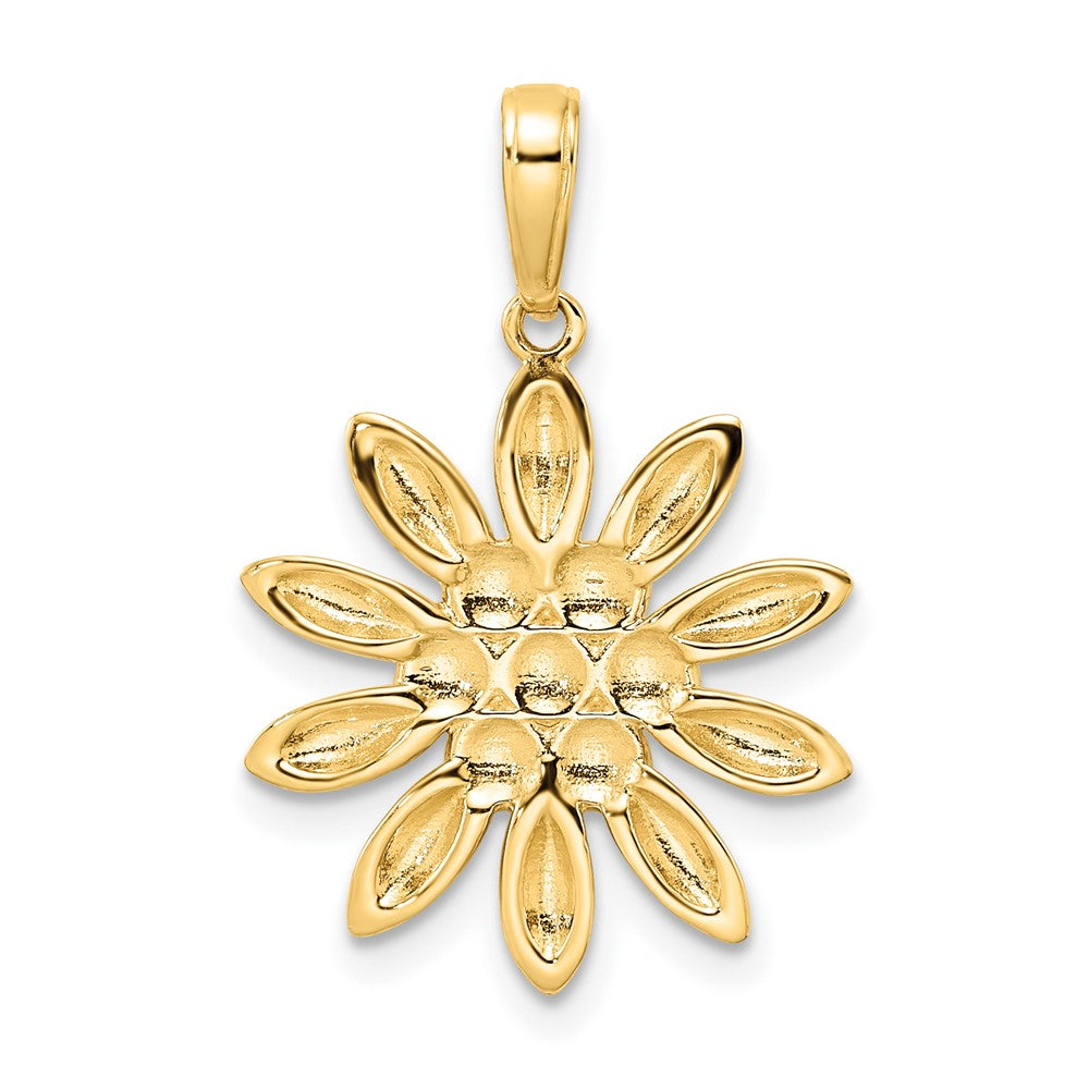 14K Gelb- & Rhodiumgold und Weißrhodium Diamantschliff-Blumenanhänger