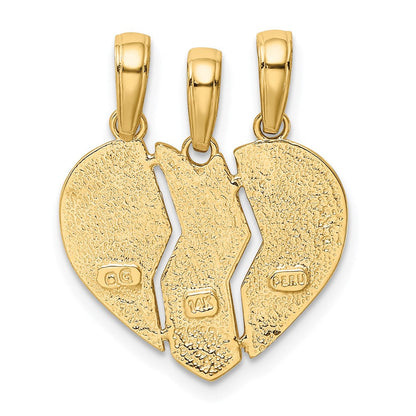 14K Gelbgold Trennbarer BIG SIS-MOM-LIL SIS Charm