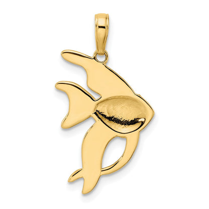 14K Gelbgold und Weißgold mit Rhodinierung, diamantiert, Anhänger Engelsfisch