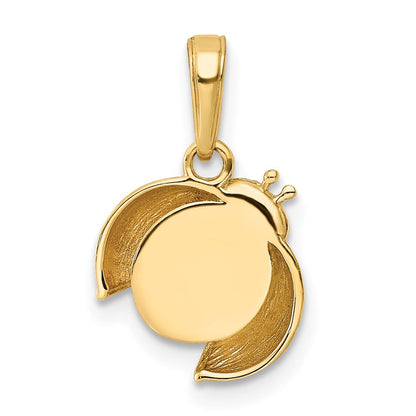 14 Karat Gelb- und Rhodiumgold mit Weiß- und Rosé-Rhodium, diamantgeschliffener Marienkäfer-Anhänger