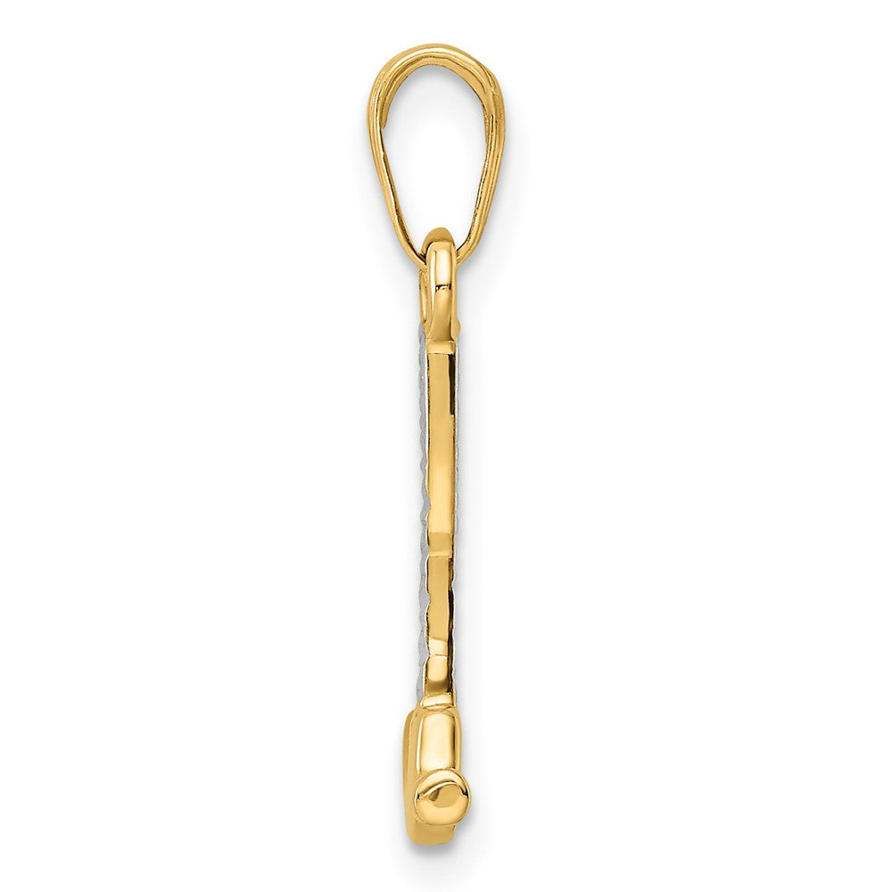 14K Gelb & Rhodium und Weiß Diamantiert Hammer Anhänger