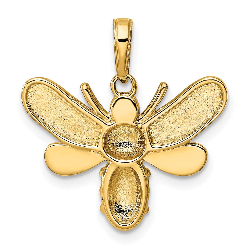 14K Gelb- und Rhodiumgold sowie Weißrhodium Diamantschliff Hummel-Anhänger