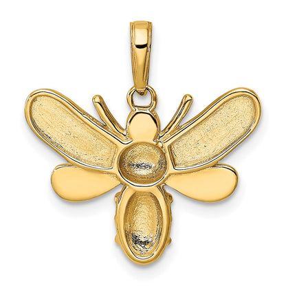 14K Gelb- und Rhodiumgold sowie Weißrhodium Diamantschliff Hummel-Anhänger
