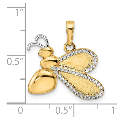 14K Gelb- und Rhodiumgold mit Weißrhodium diamantgeschliffener Hummel-Anhänger