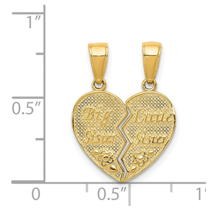 14K Gelbgold BIG SISTER-LITTLE SISTER Trennbarer Charm
