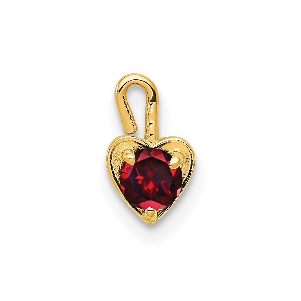 14K Gelbgold 14ky January Synthetisch Geburtsstein Herz Charm