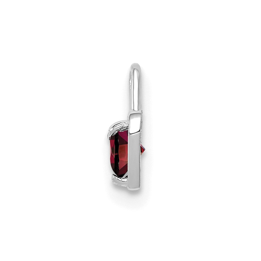 14K Weißgold January Synthetisch Geburtsstein Herz Charm