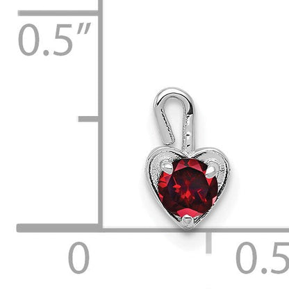 14K Weißgold January Synthetisch Geburtsstein Herz Charm