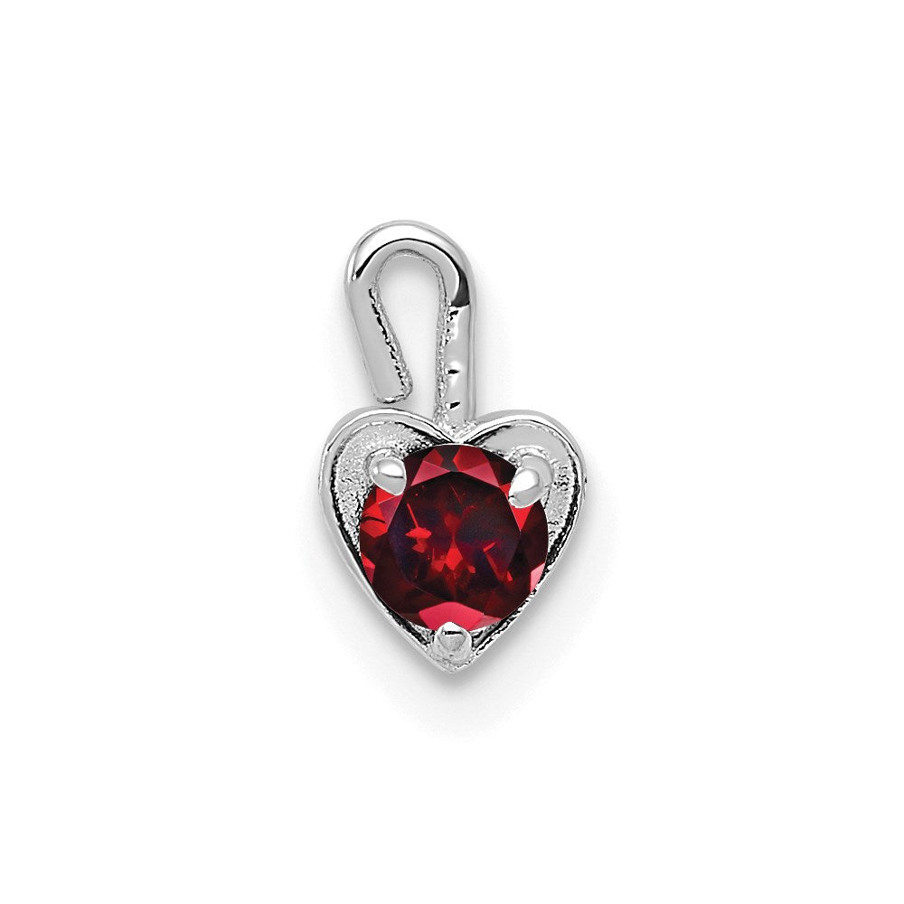 14K Weißgold January Synthetisch Geburtsstein Herz Charm