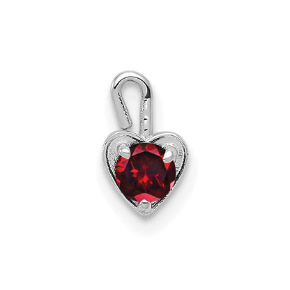 14K Weißgold January Synthetisch Geburtsstein Herz Charm