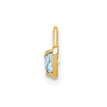 14K Gelbgold 14ky March Synthetisch Geburtsstein Herz Charm