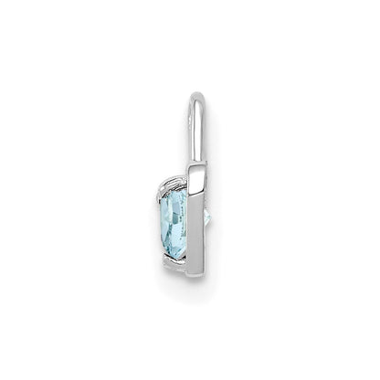 14K Weißgold March Synthetisch Geburtsstein Herz Charm
