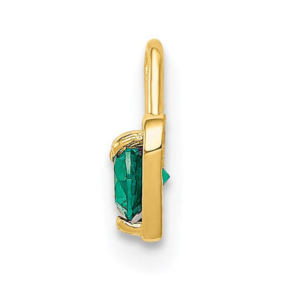 14K Gelbgold 14ky May Synthetisch Geburtsstein Herz Charm