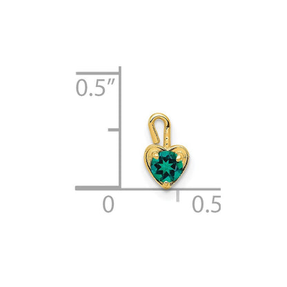 14K Gelbgold 14ky May Synthetisch Geburtsstein Herz Charm