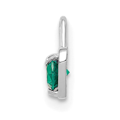 14K Weißgold May Synthetisch Geburtsstein Herz Charm
