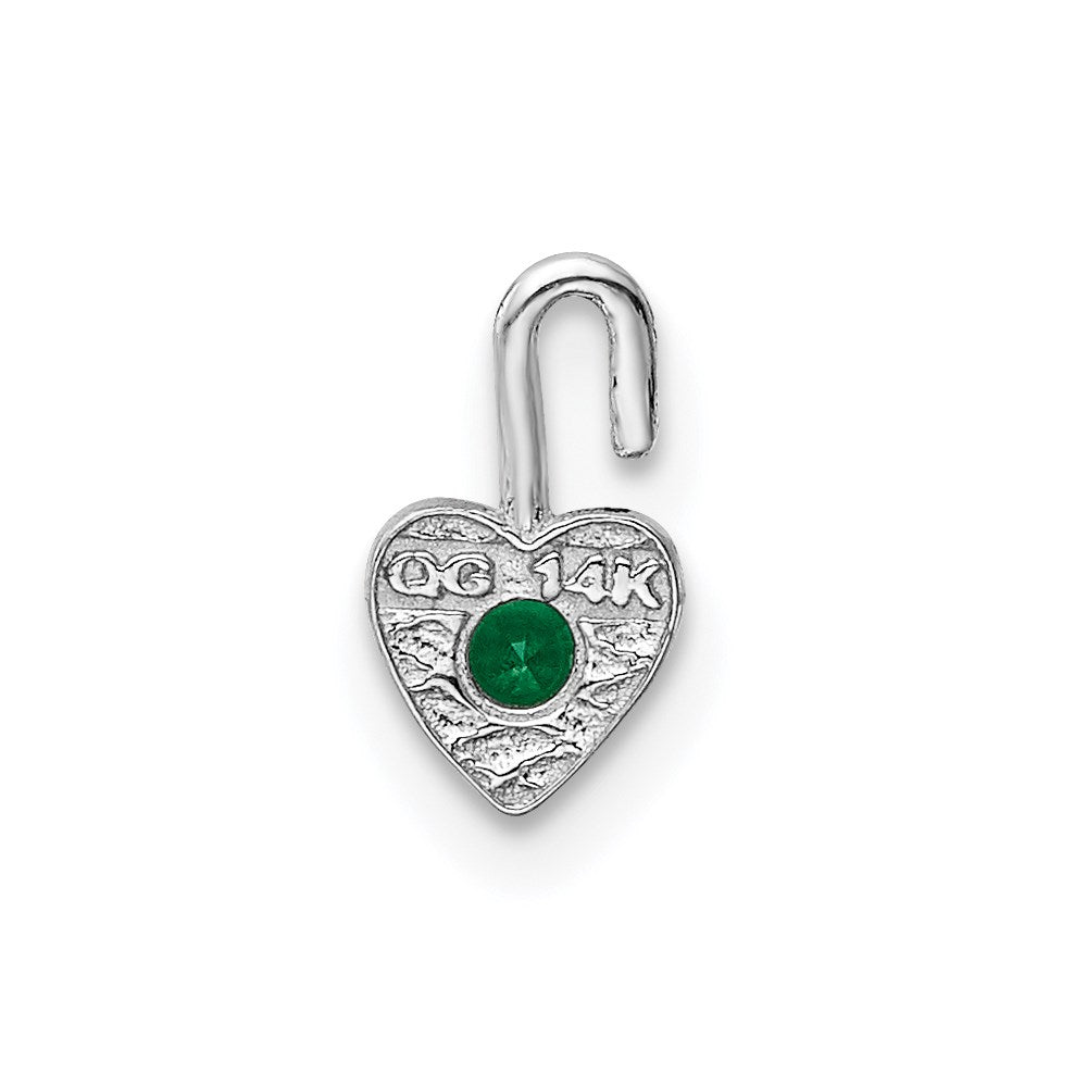 14K Weißgold May Synthetisch Geburtsstein Herz Charm
