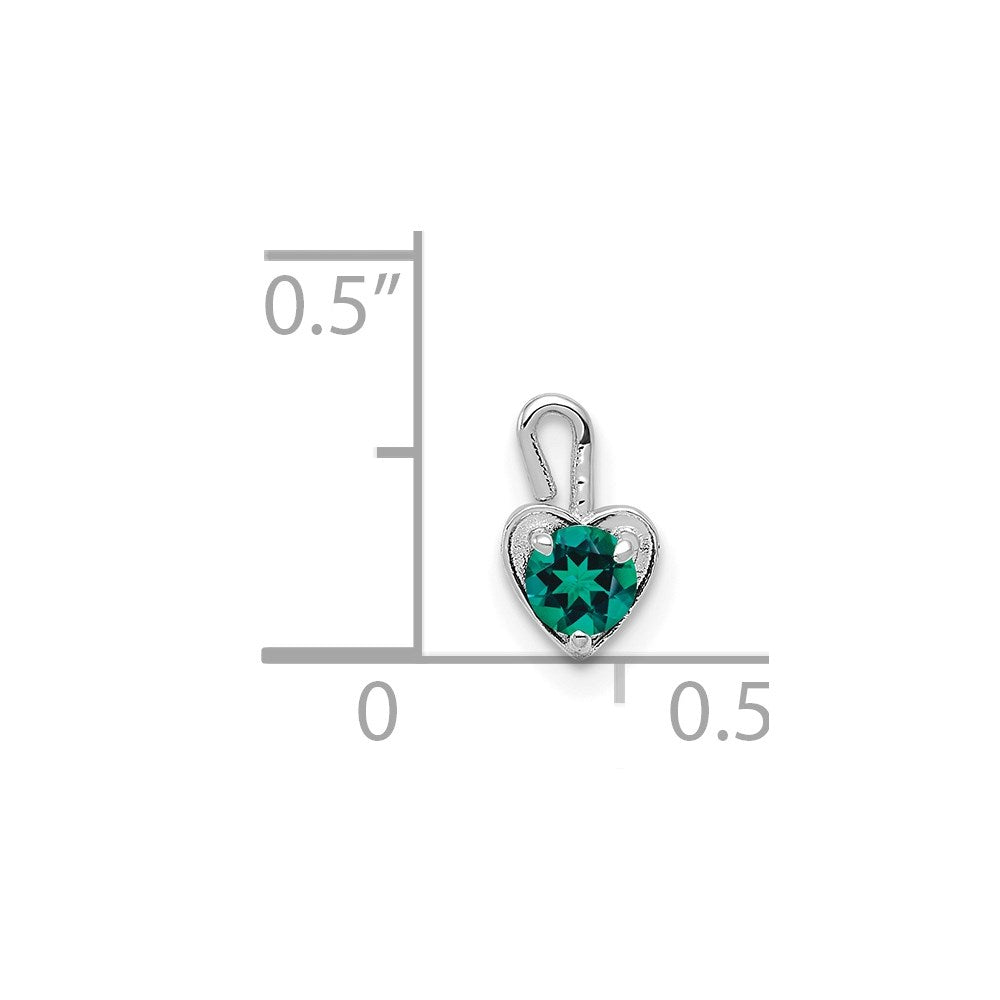 14K Weißgold May Synthetisch Geburtsstein Herz Charm