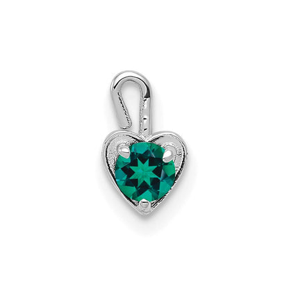 14K Weißgold May Synthetisch Geburtsstein Herz Charm